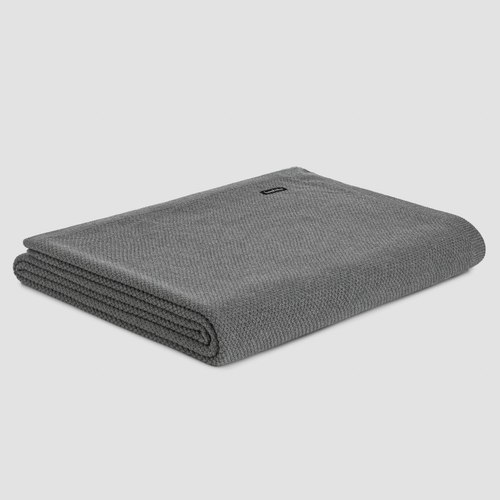 Grey Moss Stitch Cotton Blankets