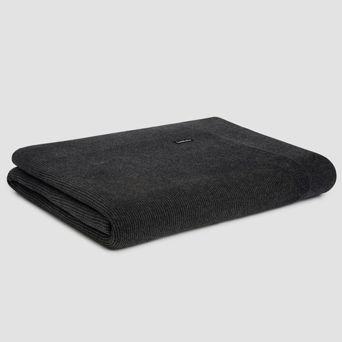 Charcoal Rib Cotton Blankets
