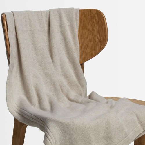 Sand Jersey Italian Cashmere Throws, Wraps & Shawls