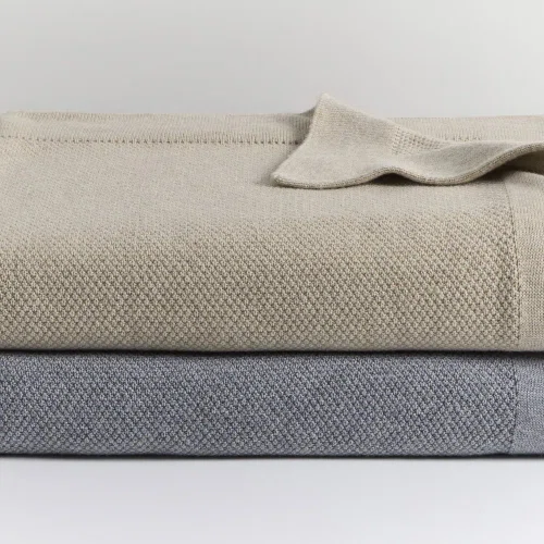 Wheat Moss Stitch Ultrafine Merino Wool Blankets
