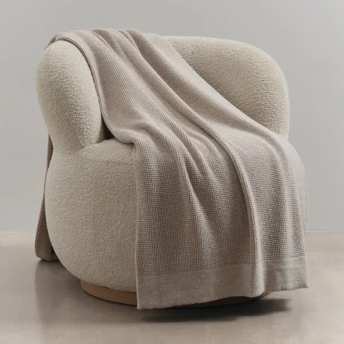 Wheat Small Box Ultrafine Merino Wool Throws