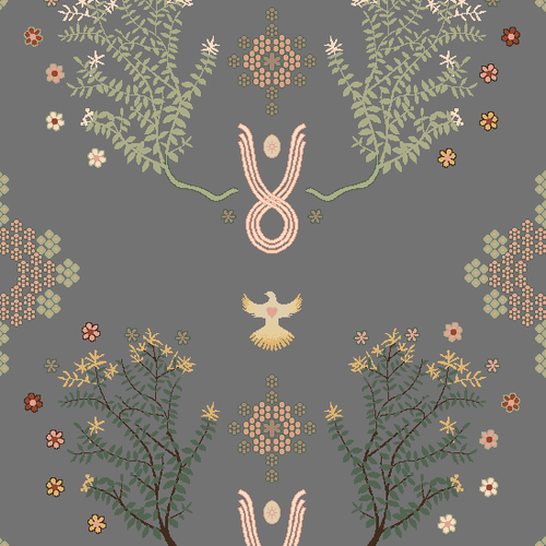 Silver Dark Emerald Garden Axminster Roll Carpet by Miranda Brown