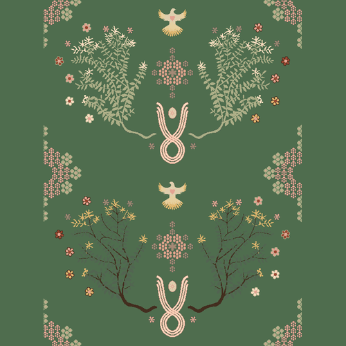 Forest Dark Emerald Garden Axminster Roll Carpet by Miranda Brown