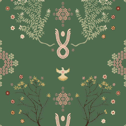 Forest Dark Emerald Garden Axminster Roll Carpet by Miranda Brown