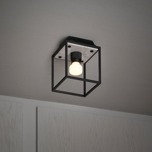 White Marble Caged Ceiling Light - Small | Buster + Punch