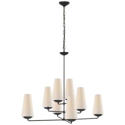 Aged Iron Visual Comfort AERIN Fontaine Large Offset Chandelier