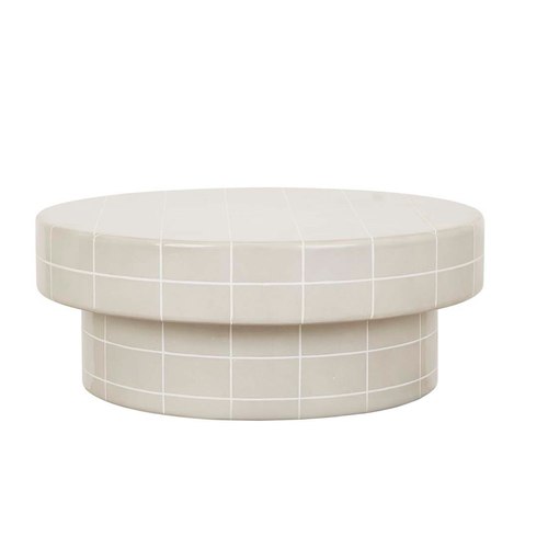 Pearl White Seville Tile Round Coffee Table