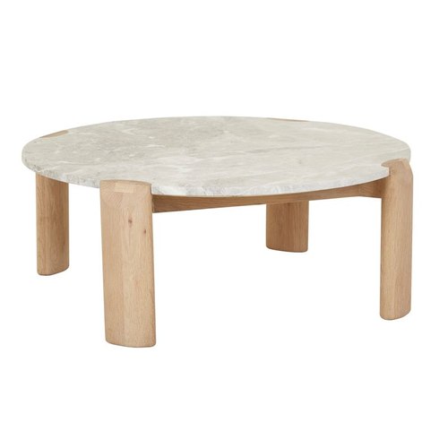 Grey Marble/Light Oak Willa Marble Coffee Table