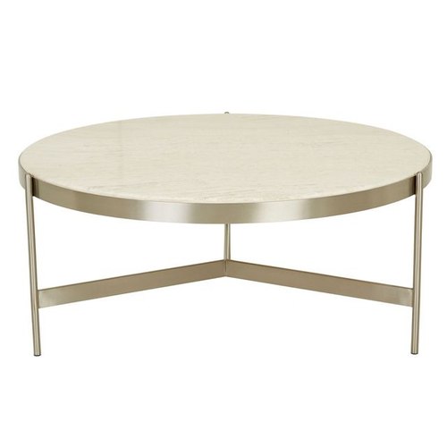 Natural Travertine/Brushed Stainless Steel Venus Coffee Table