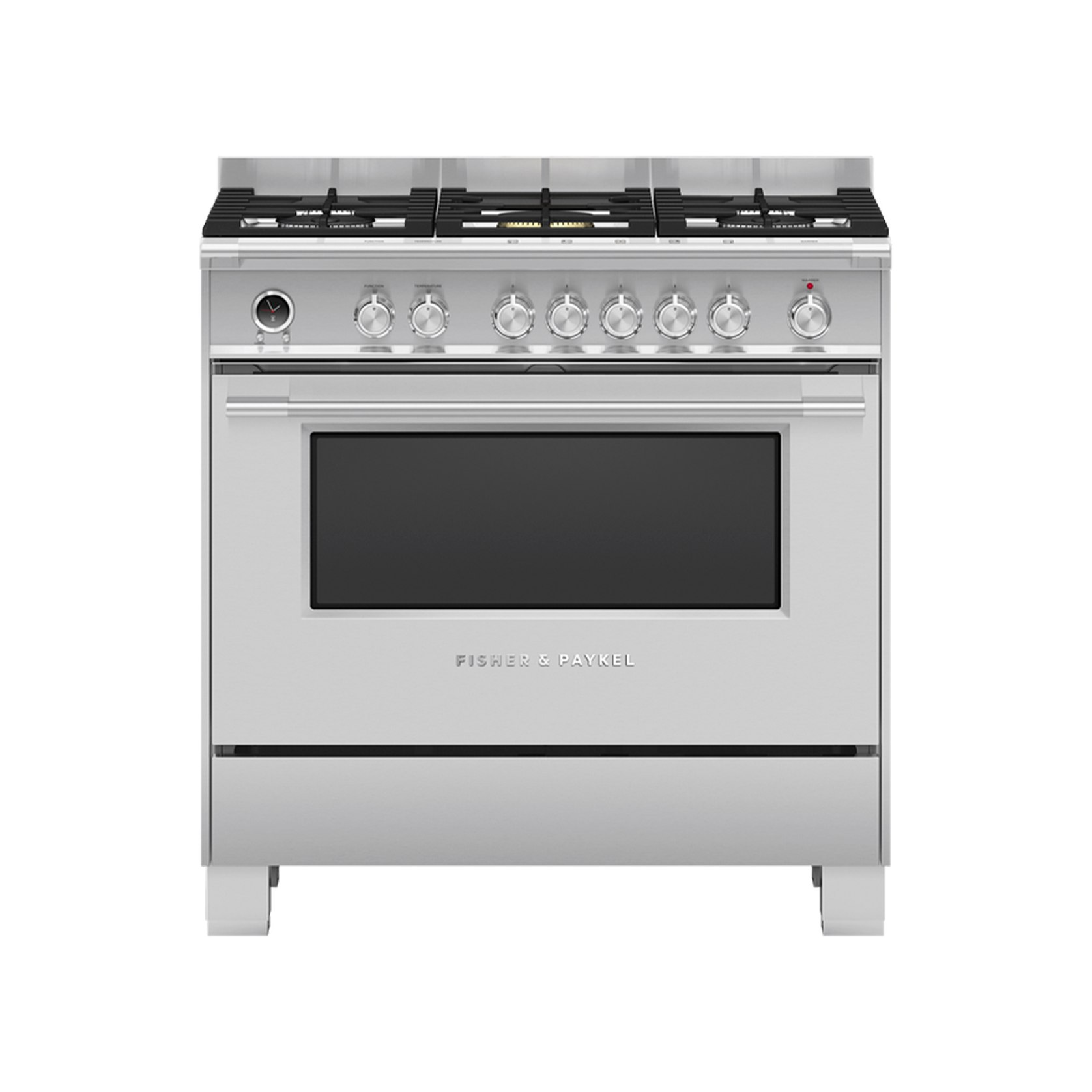 F&P Freestanding Cooker, Dual Fuel, 90cm, 5 Burners ArchiPro NZ