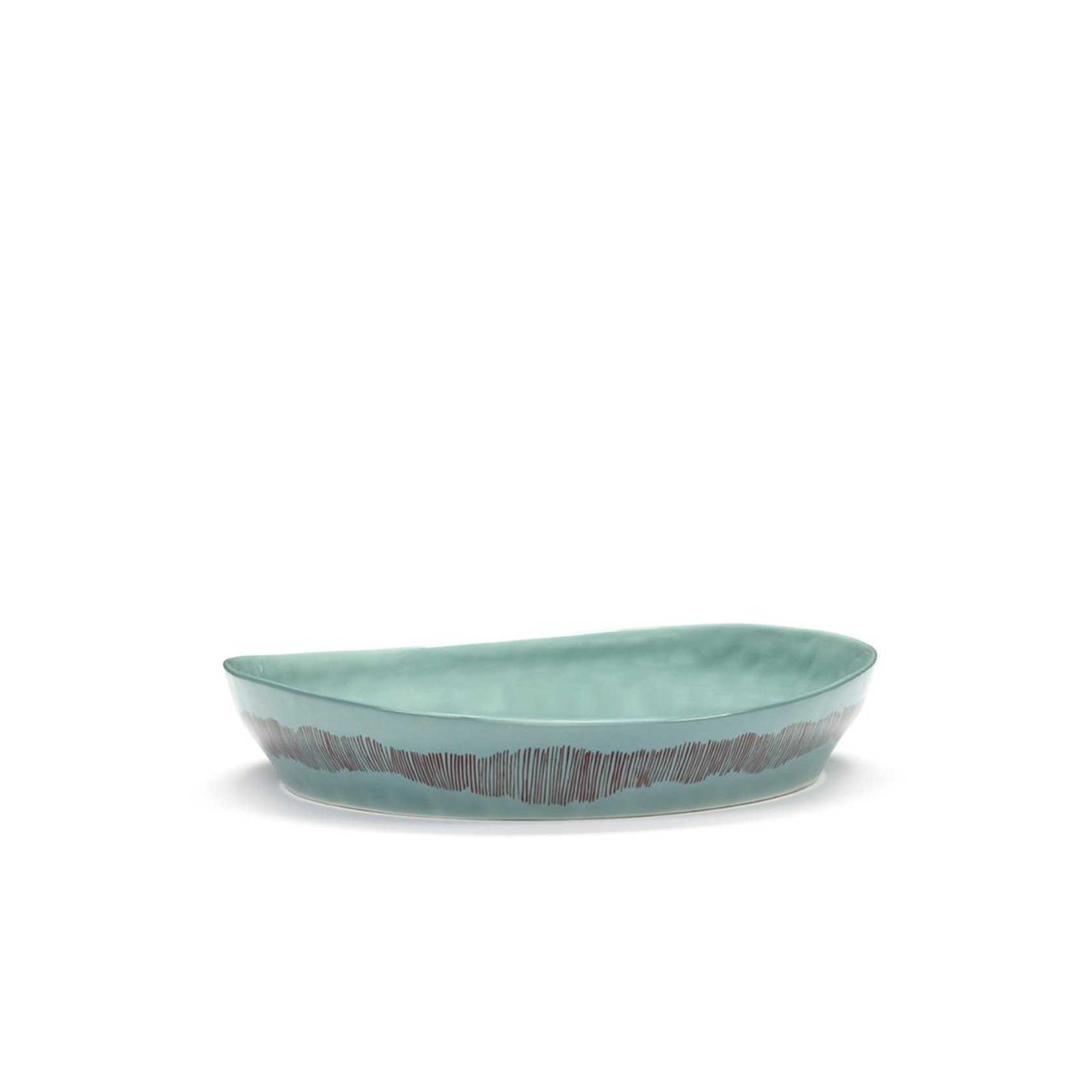 Ottolenghi Serving Plate Azure Swirl Stripes Red ArchiPro NZ