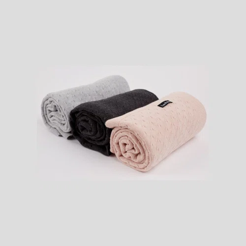 Orange Uluru Knot Cotton Baby Cot Blankets