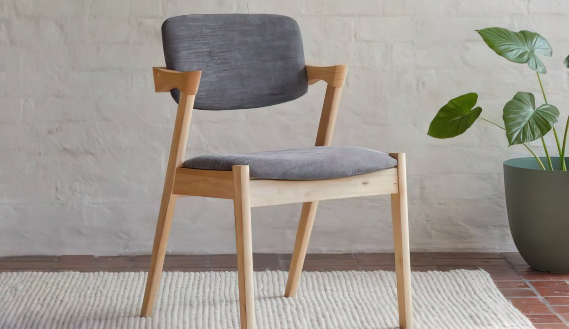 Bella Natural Hardwood Dining Chair Black Fabric ArchiPro NZ