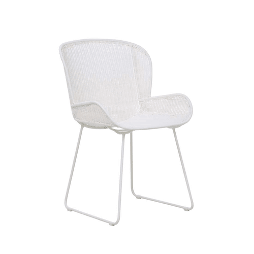 White Granada Butterfly Closed Weave Dining Chair