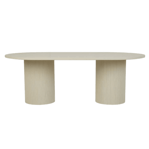 Putty Soren Liv |Benjamin Ripple Oval Dining Table - 8 Seater
