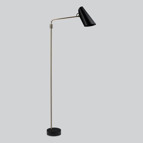 Black/Brass Birdy Swing Floor Lamp