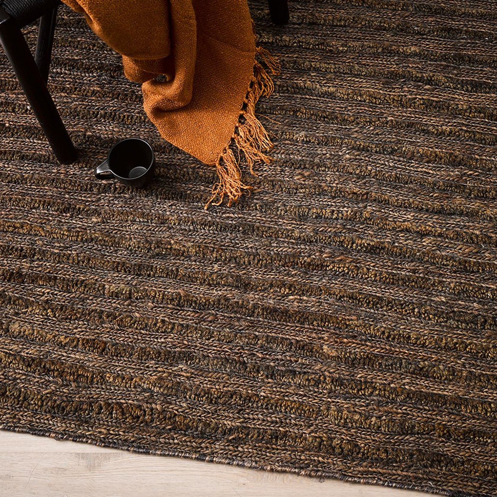 Baya Kencho 100 Jute Floor Rug Bark ArchiPro NZ