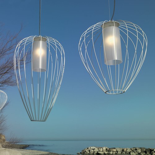Glossy White Cell Outdoor Pendant Light