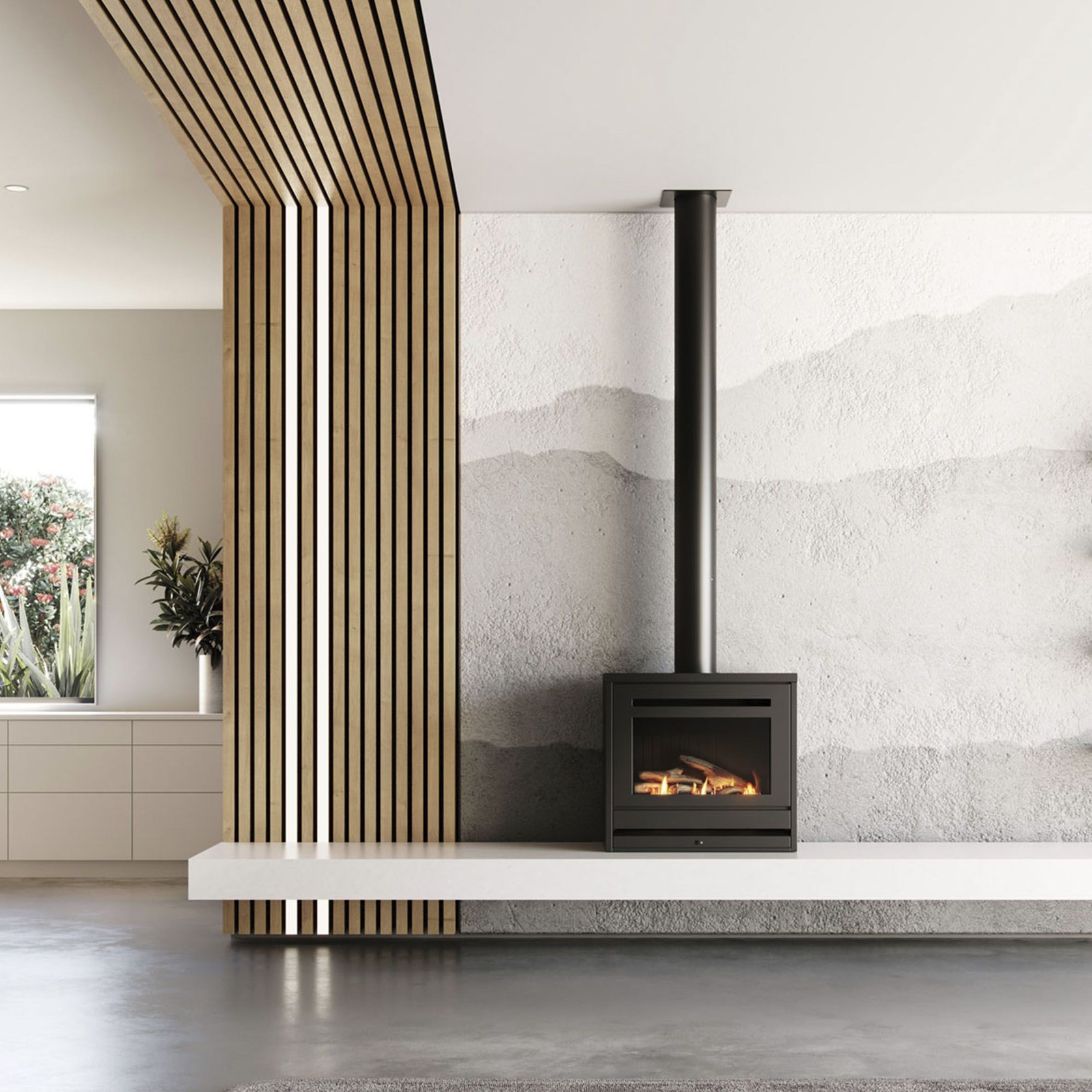 Rinnai Novo Cube Freestanding Gas Fireplace | ArchiPro NZ