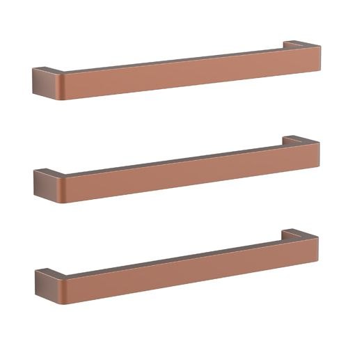 Brushed Copper Vera Rounded Heated Towel Bar - 432mm