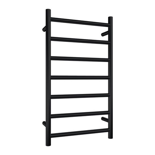  Matte Black Evoke 7-Bar Heated Towel Rail - 450mm