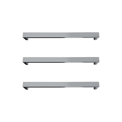 Brushed Nickel Largo Square Heated Towel Rail - 632mm