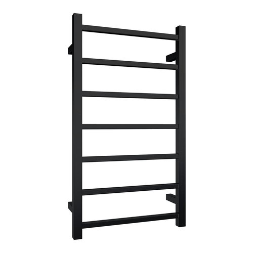  Matte Black Quadro 7-Bar Heated Towel Rail - 450mm