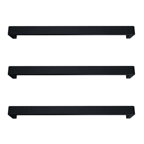  Matte Black Vera Rounded Heated Towel Bar - 432mm