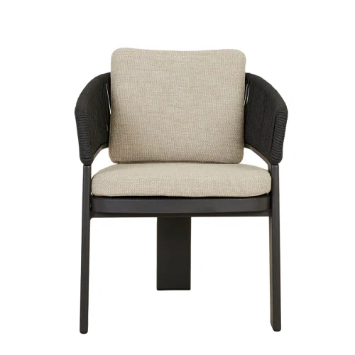 Carbon Grey/Natural Valencia Rope Dining Armchair