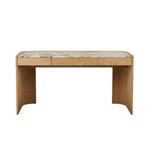 Matt Ocean Marble/Natural Ash Elsie Marble Desk