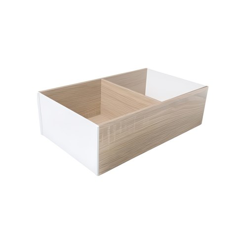 Bardolino Oak X Silk White Long Deep Drawer - Wood Frame | 370 x 218