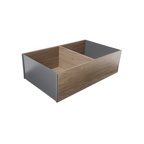 Nebraska Oak X Orion Grey Long Deep Drawer - Wood Frame | 370 x 218