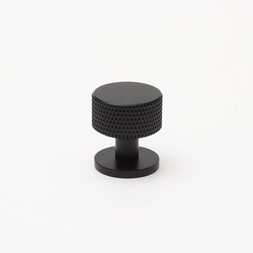 Black Solid Brass Knurled Kitchen Drawer Knobs