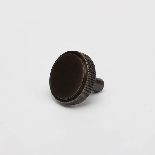 Antique Brass Round Knurled Solid Brass  Drawer Knobs