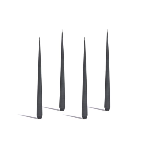 Dark Grey Tapered Candles