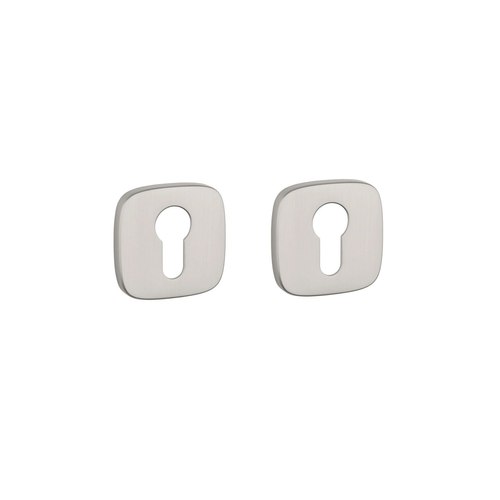 Matt Satin Brushed Nickel AS APRILE Euro Escutcheons QR Slim 7mm