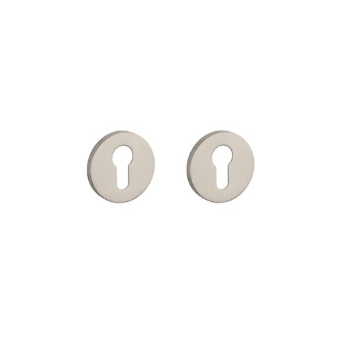 Matt Satin Brushed Nickel AT APRILE Euro Escutcheons R SLIM 7MM