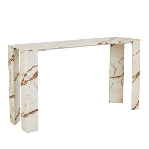 Brown Vein Marble Atlas Slab Console Table