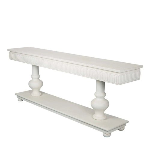 White Fur French Country Console