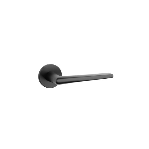 Black STILE UTA Lever Handle on Round Rose R SLIM 7MM