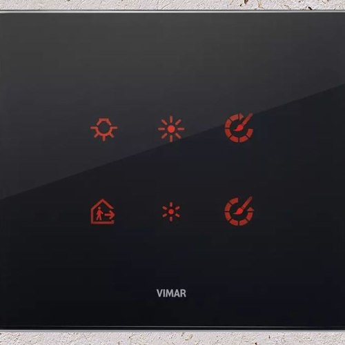 Black Diamond (Plate Glass) Vimar Eikon Tactil Light Switches