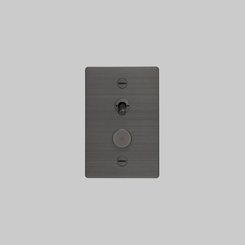 Smoked 2G Toggle + Dimmer | Vertical | Cross