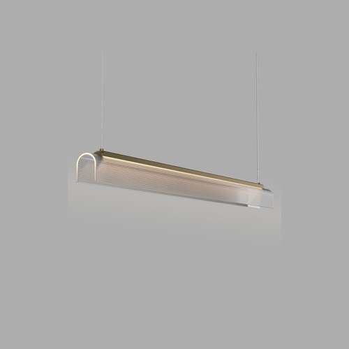 Old Brass Edge Linear Pendant Light