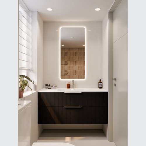 Matte Black Lineare 1200 Coastal Double Drawer Vanity