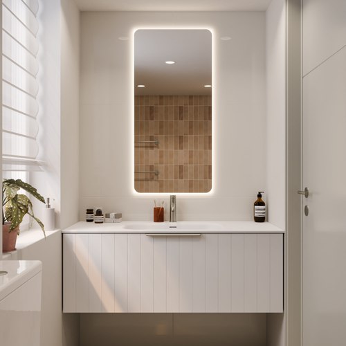 Matte White Lineare 1200 Coastal Single Drawer Vanity