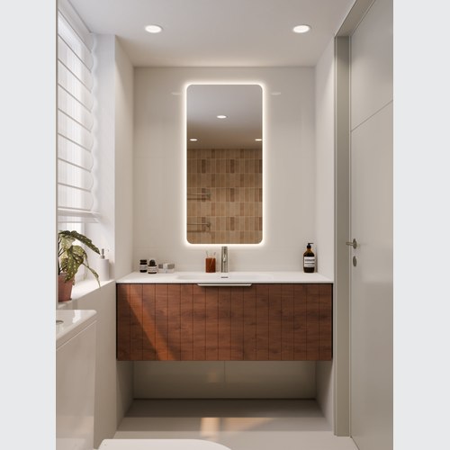Walnut Lineare 1200 Coastal Single Drawer Vanity
