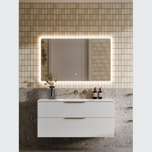Matte White Lineare 1200 Orchard Double  Drawer Vanity