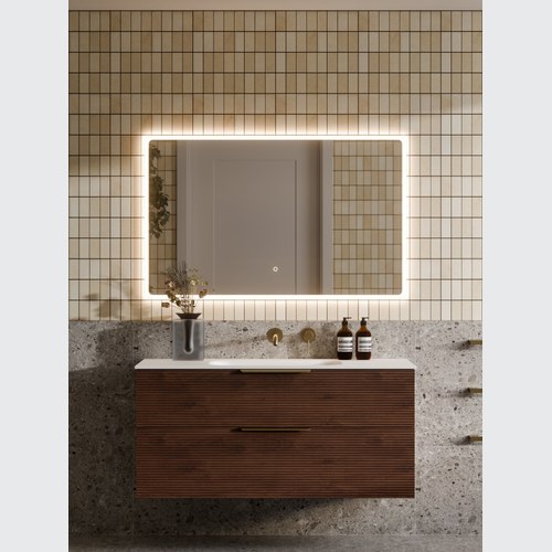 Walnut Lineare 1200 Orchard Double  Drawer Vanity