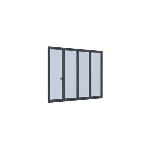 Black Bifold Glass Door For Pacific Wall Mounted Pergola