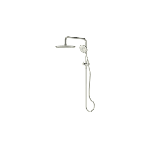 PVD Brushed Nickel Rocco Short Twin Rail Shower